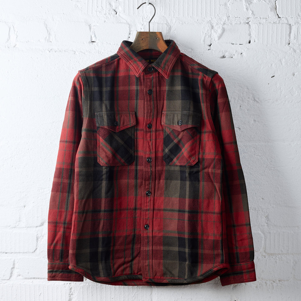 ues | 502552 extra heavy flannel shirt red