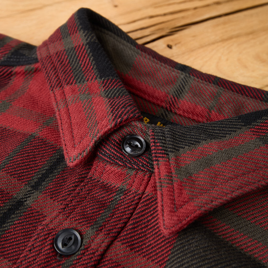 ues | 502552 extra heavy flannel shirt red - Bild 4