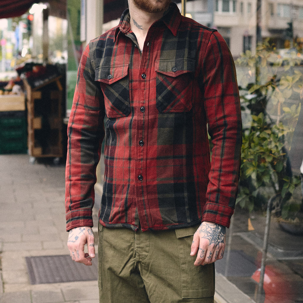 ues | 502552 extra heavy flannel shirt red - Bild 2