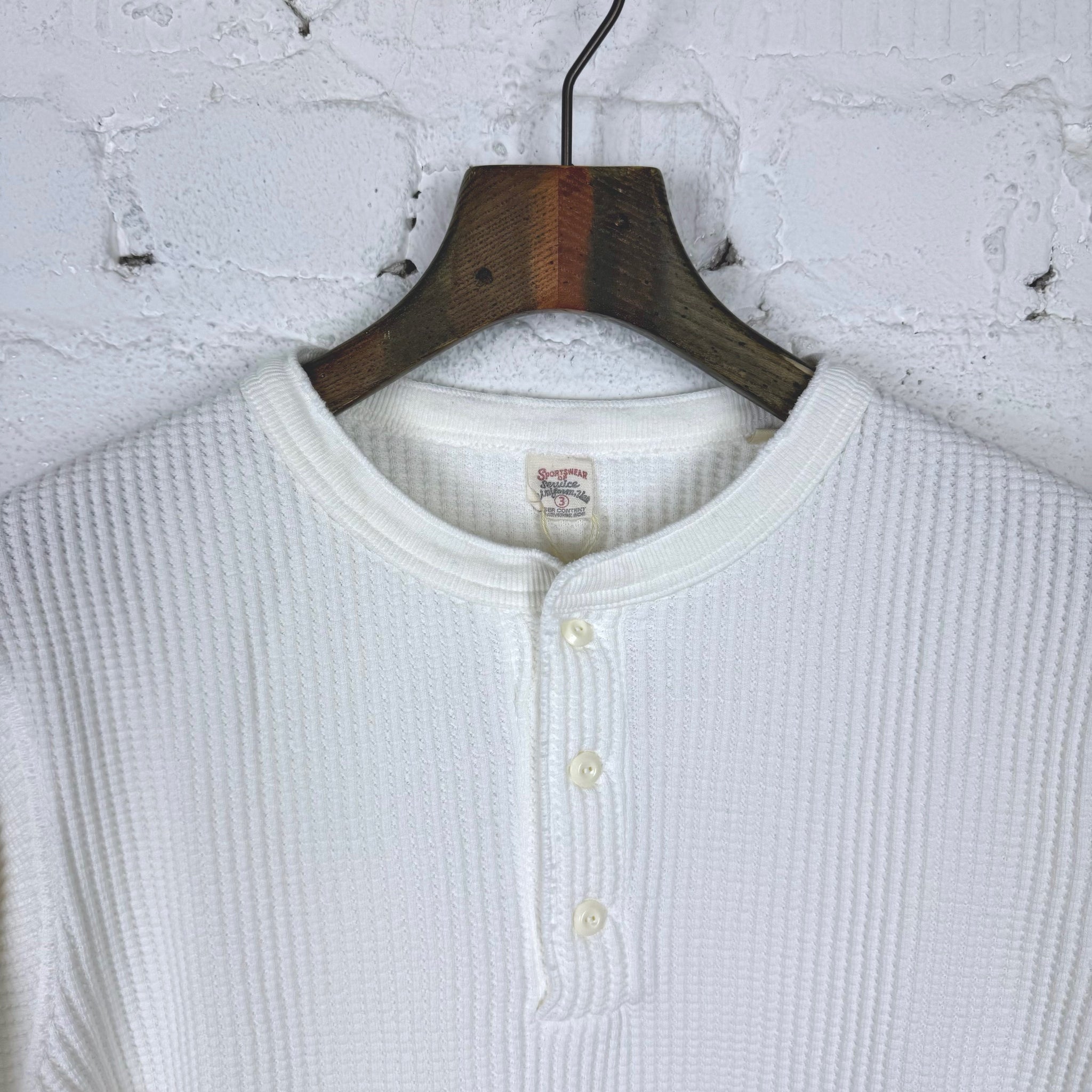 ues | big waffle henley neck tee off-white – stuf|f-official