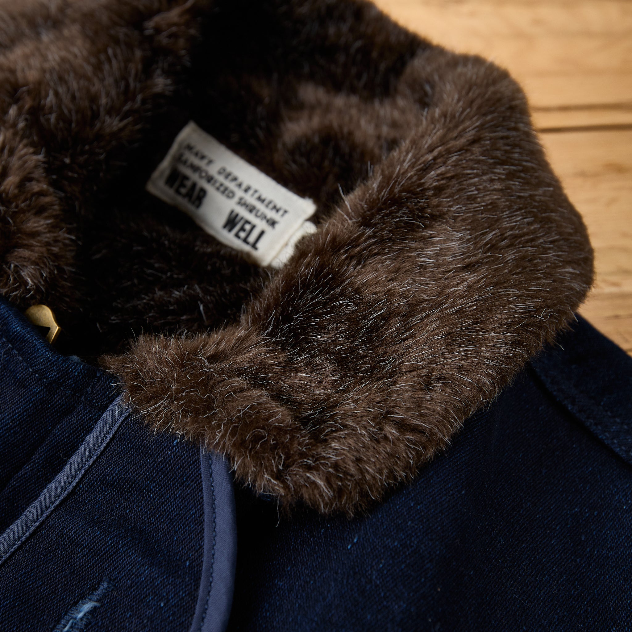 ues | indigo tricotine short length deck jacket – stuf|f-official