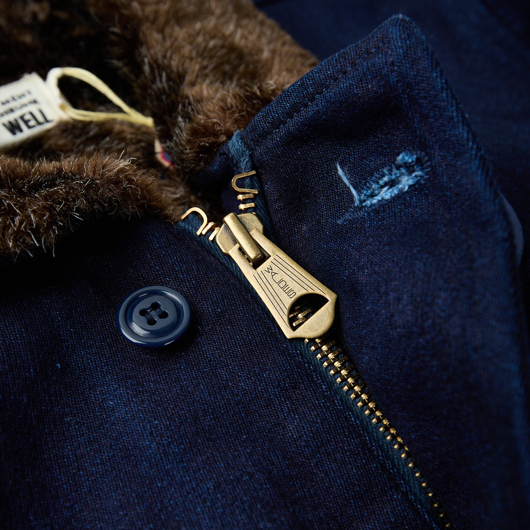 ues | indigo tricotine short length deck jacket – stuf|f-official