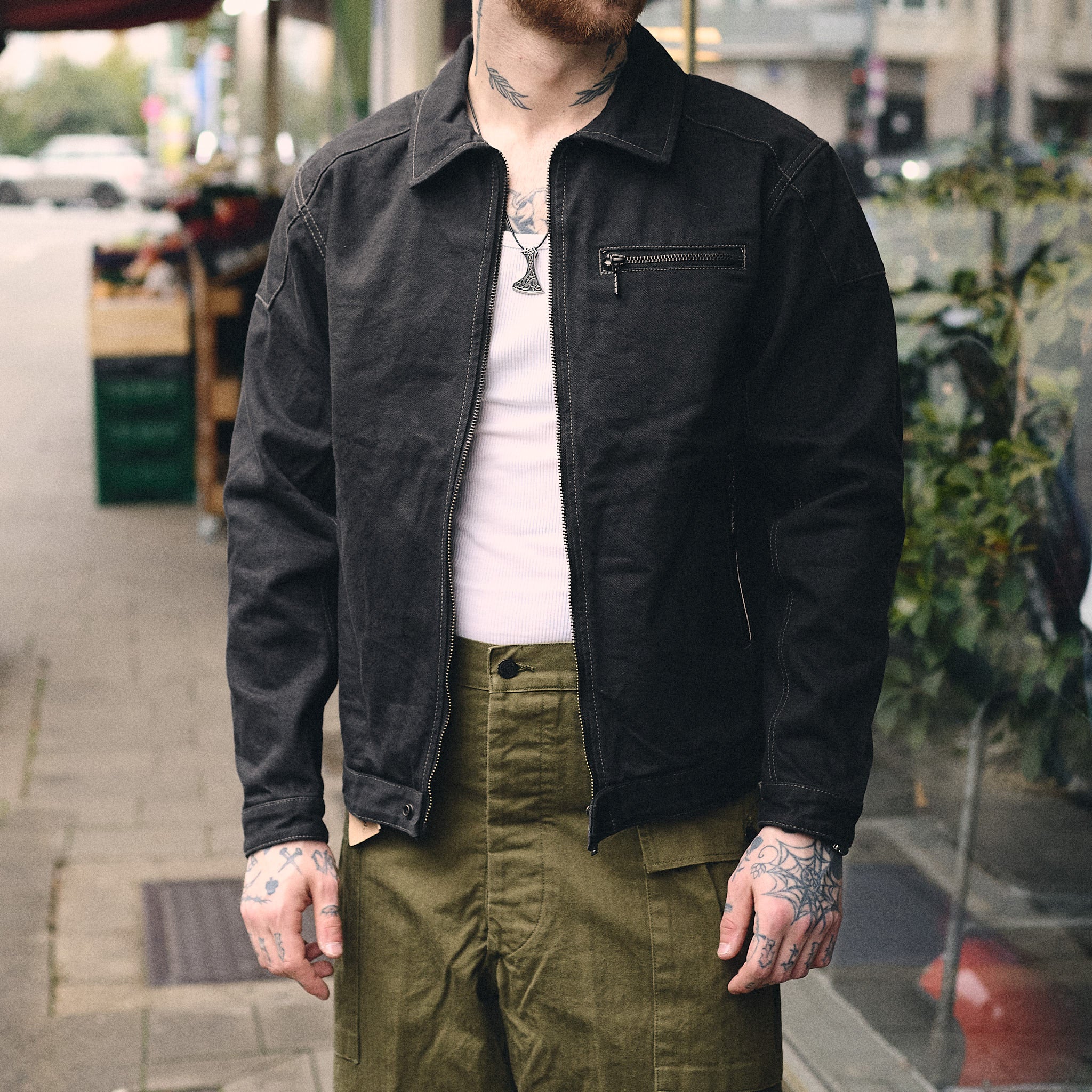 ues | single riders denim jacket - black – stuf|f-official
