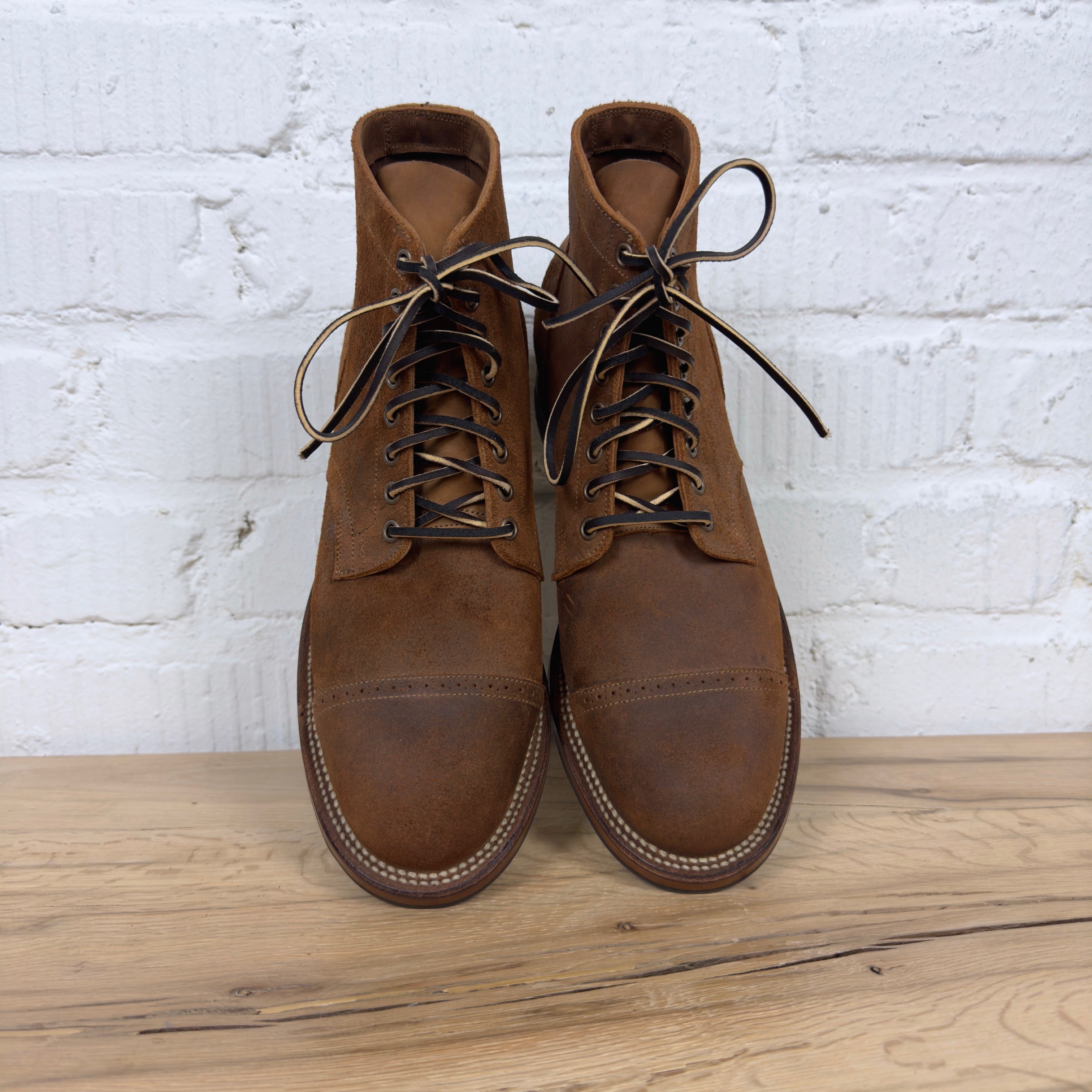 viberg tobacco chamois Shoes 'n' Boots of the Week: Reverse Vibergs, a Rare John Lobb Sale, and More flipped to showcase its rugged reverse side Horween Tobacco Chamois Pack