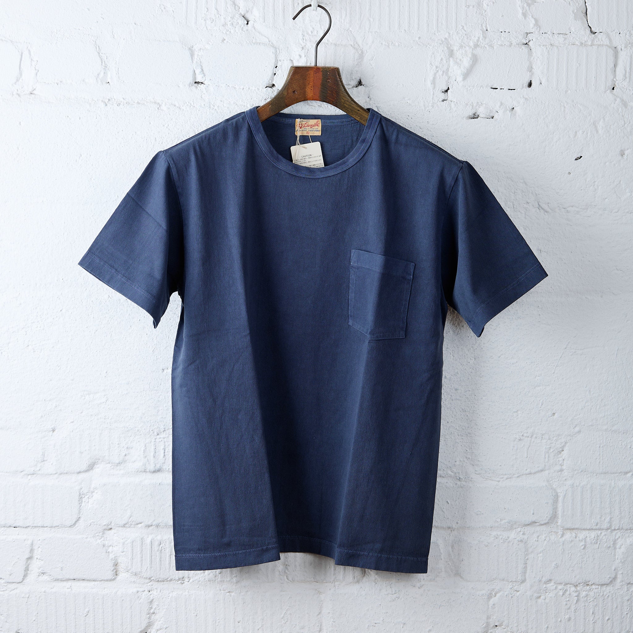 whitesville | pigment-dye pocket t-shirt navy – stuf|f-official