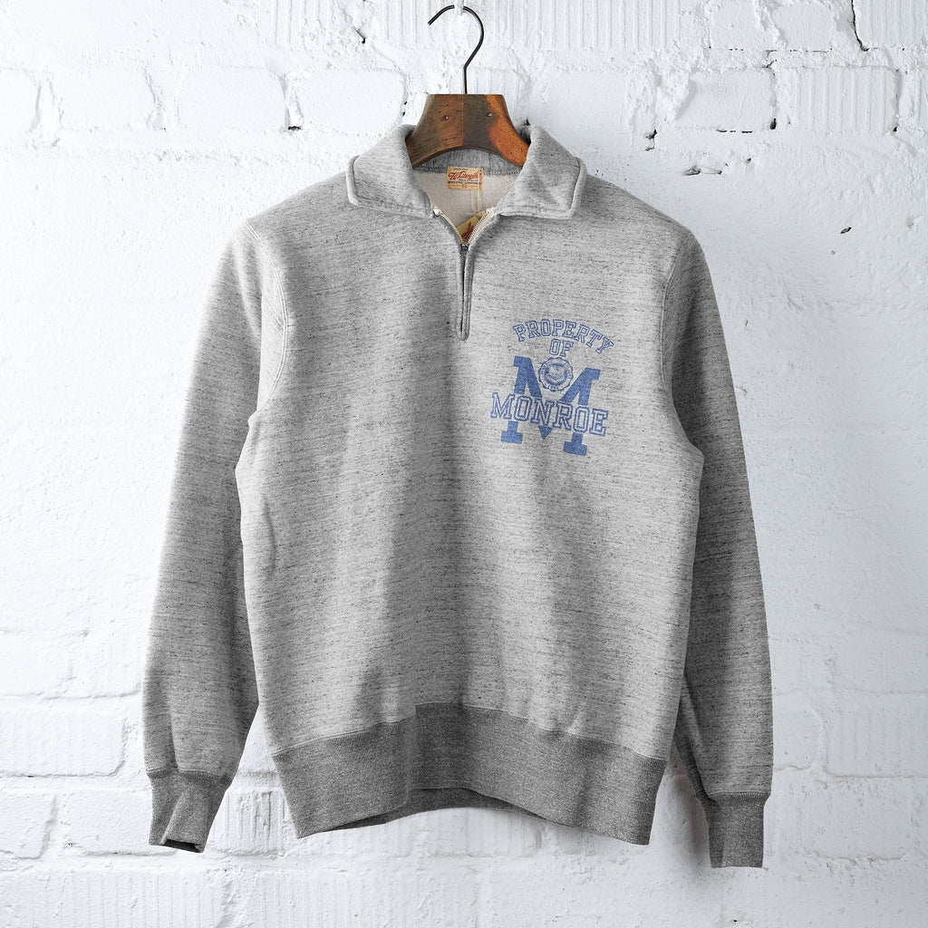 whitesville | wv69617 half zip sweat shirt "monroe" - h.gray