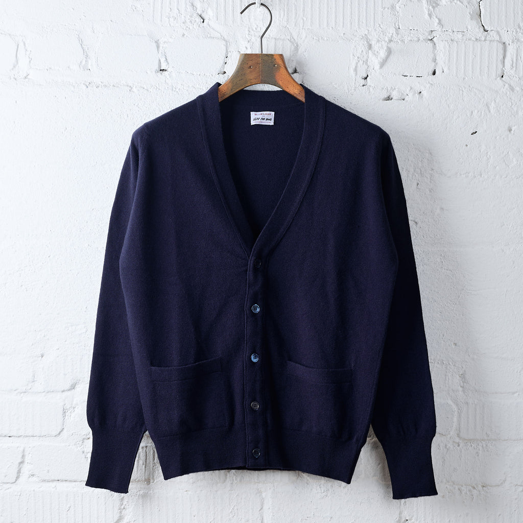 william lockie x stuf|f | gordon super geelong cardigan - dark navy