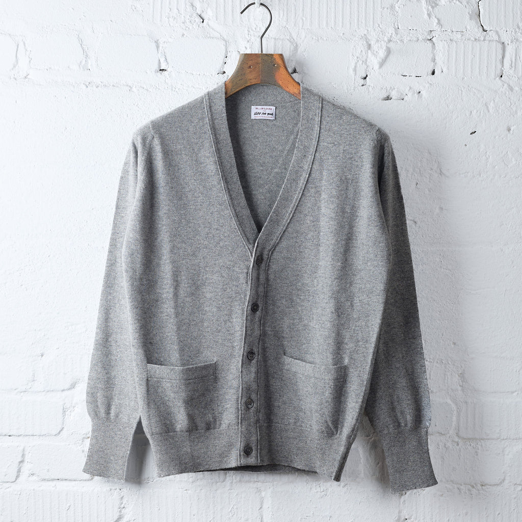 william lockie x stuf|f | gordon super geelong cardigan - grey flannel