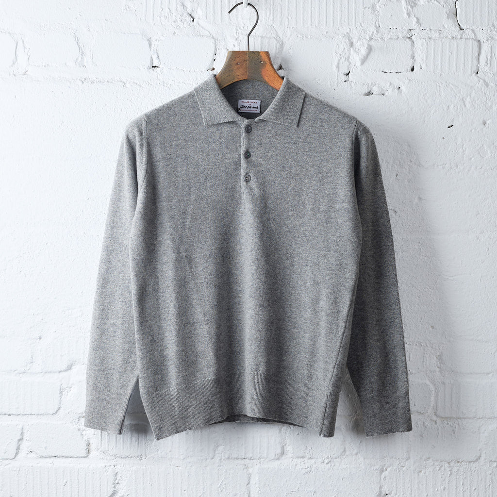 william lockie x stuf|f | super geelong knit polo - grey flannel