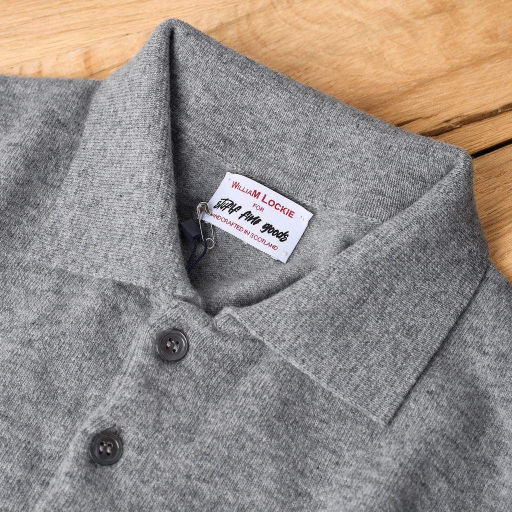 william lockie x stuf|f | super geelong knit polo - grey flannel - Bild 3