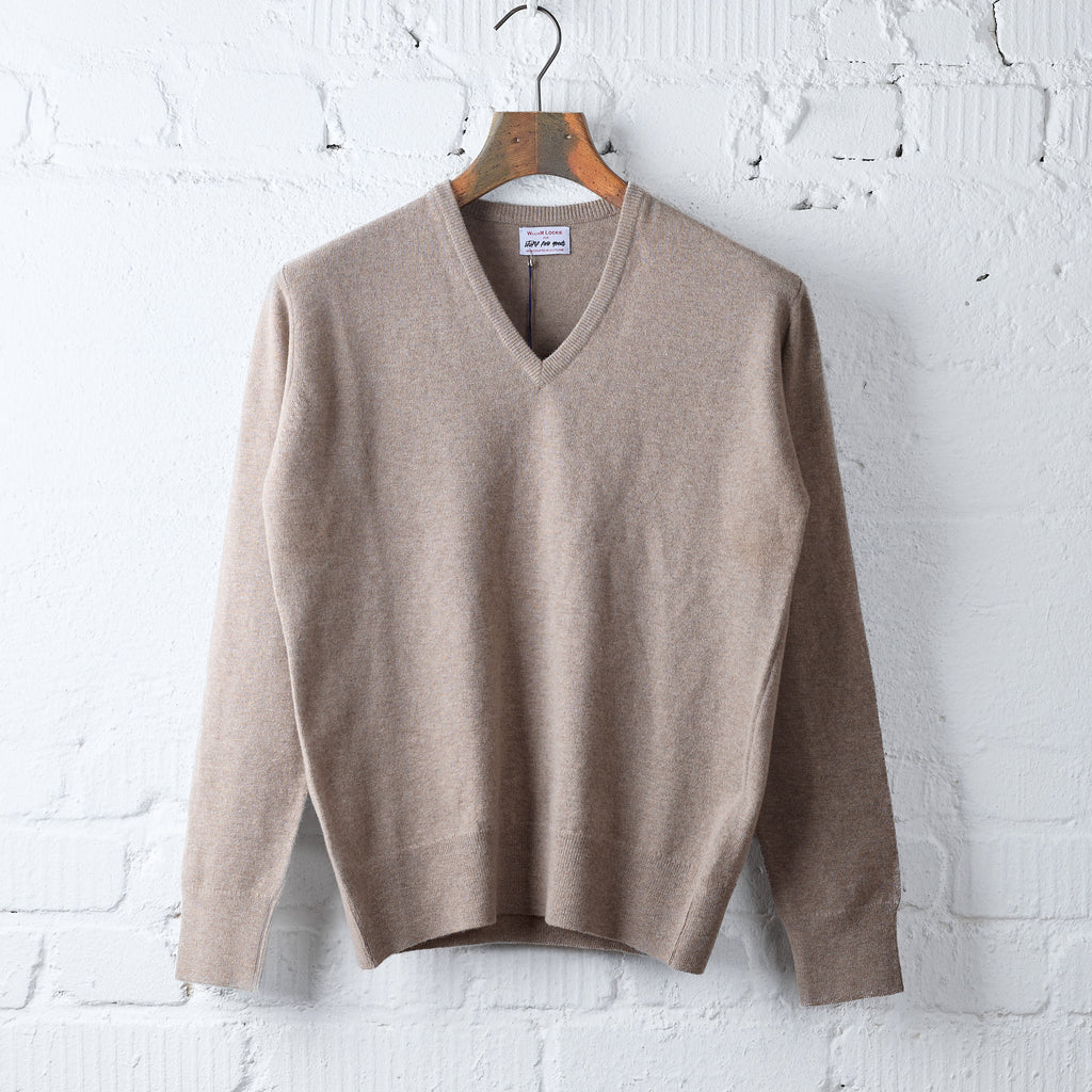 william lockie x stuf|f | super geelong v-neck sweater - mushroom