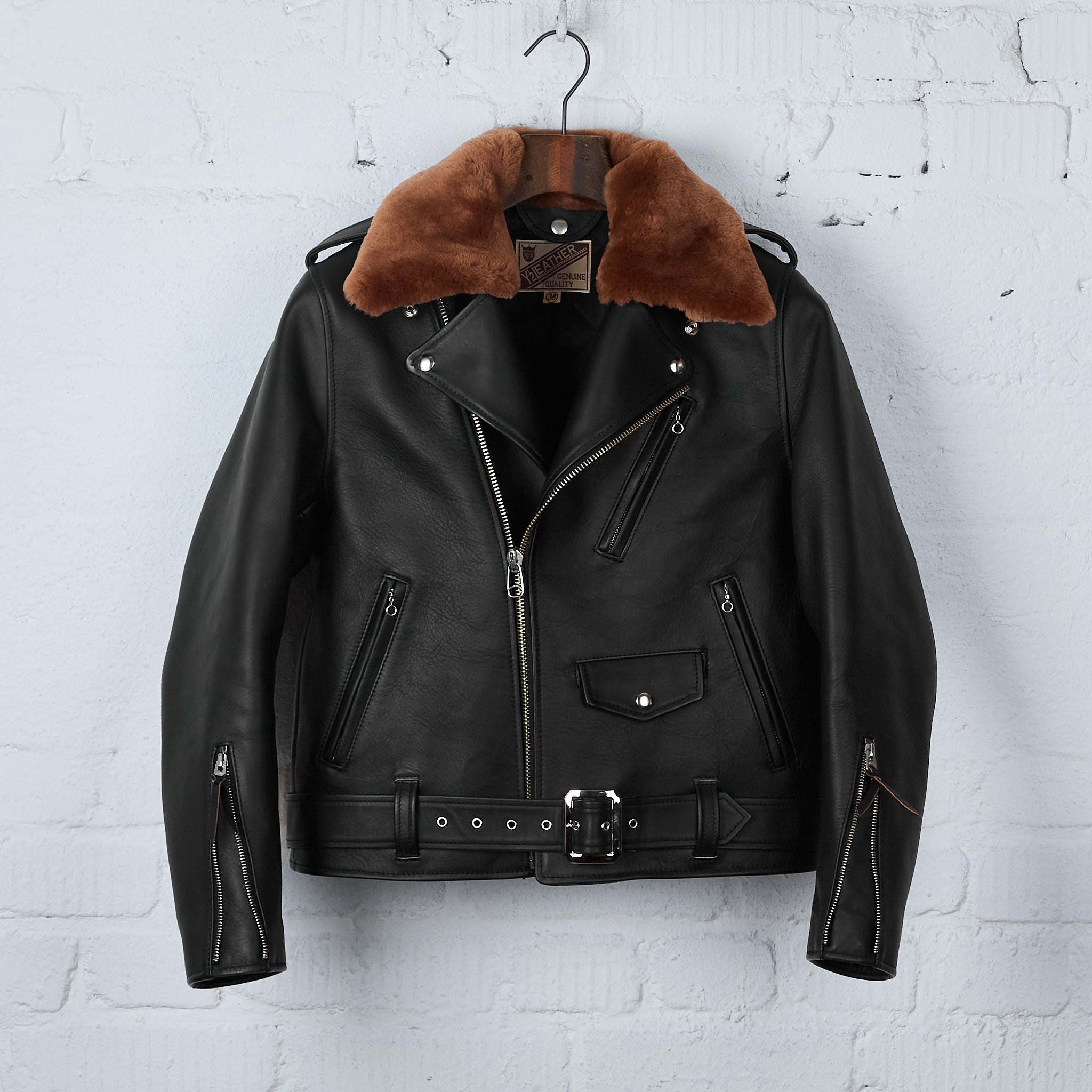 Fur Double Rider y'2 leather | sumi dyed horse double riders jacket (shr-58) – stuf|f ...