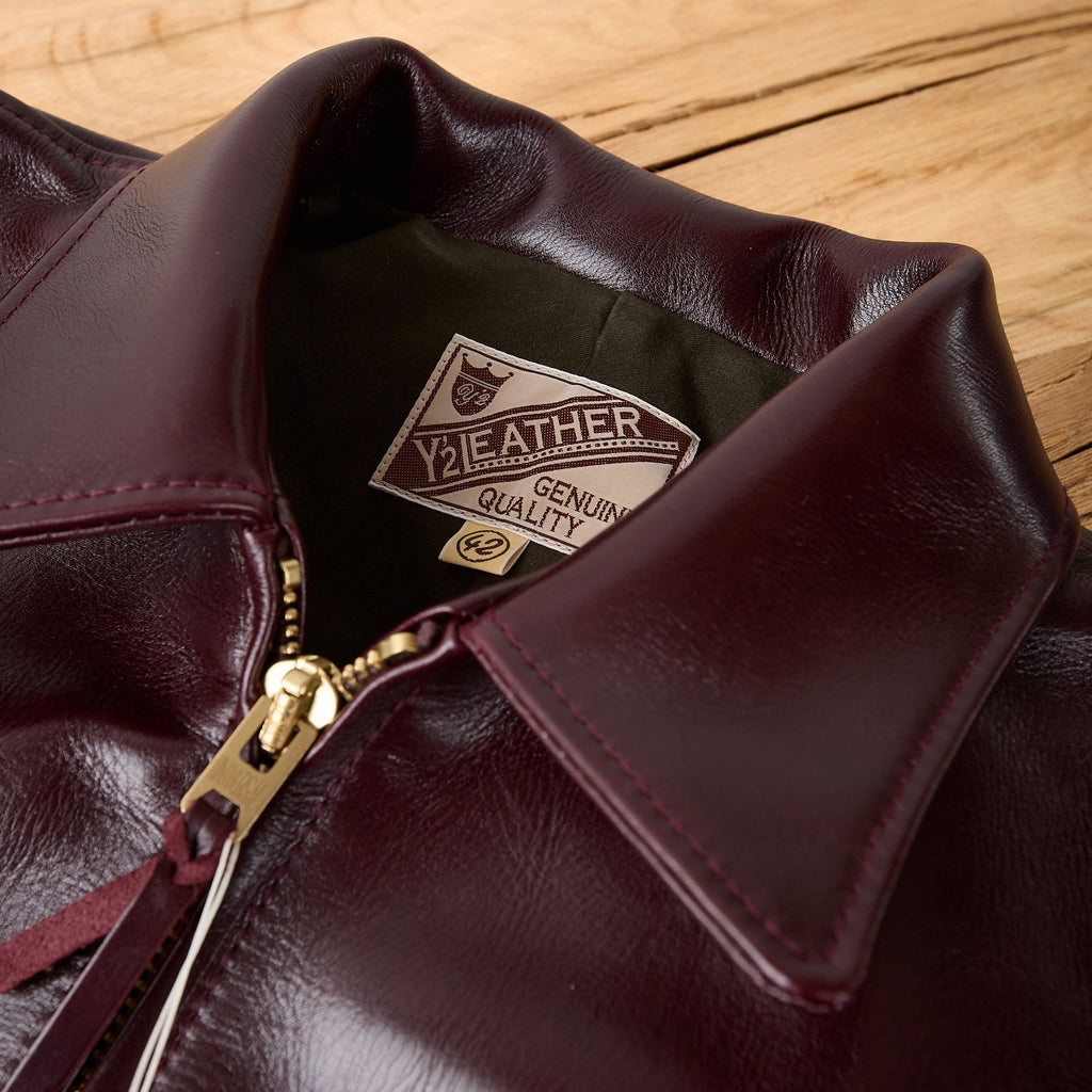 y'2 leather | aniline steer single riders (lsr-42)- cherry - Bild 4