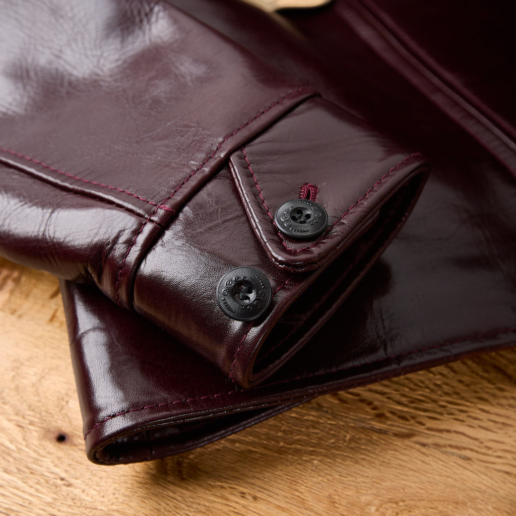 y'2 leather | aniline steer single riders (lsr-42)- cherry - Bild 6