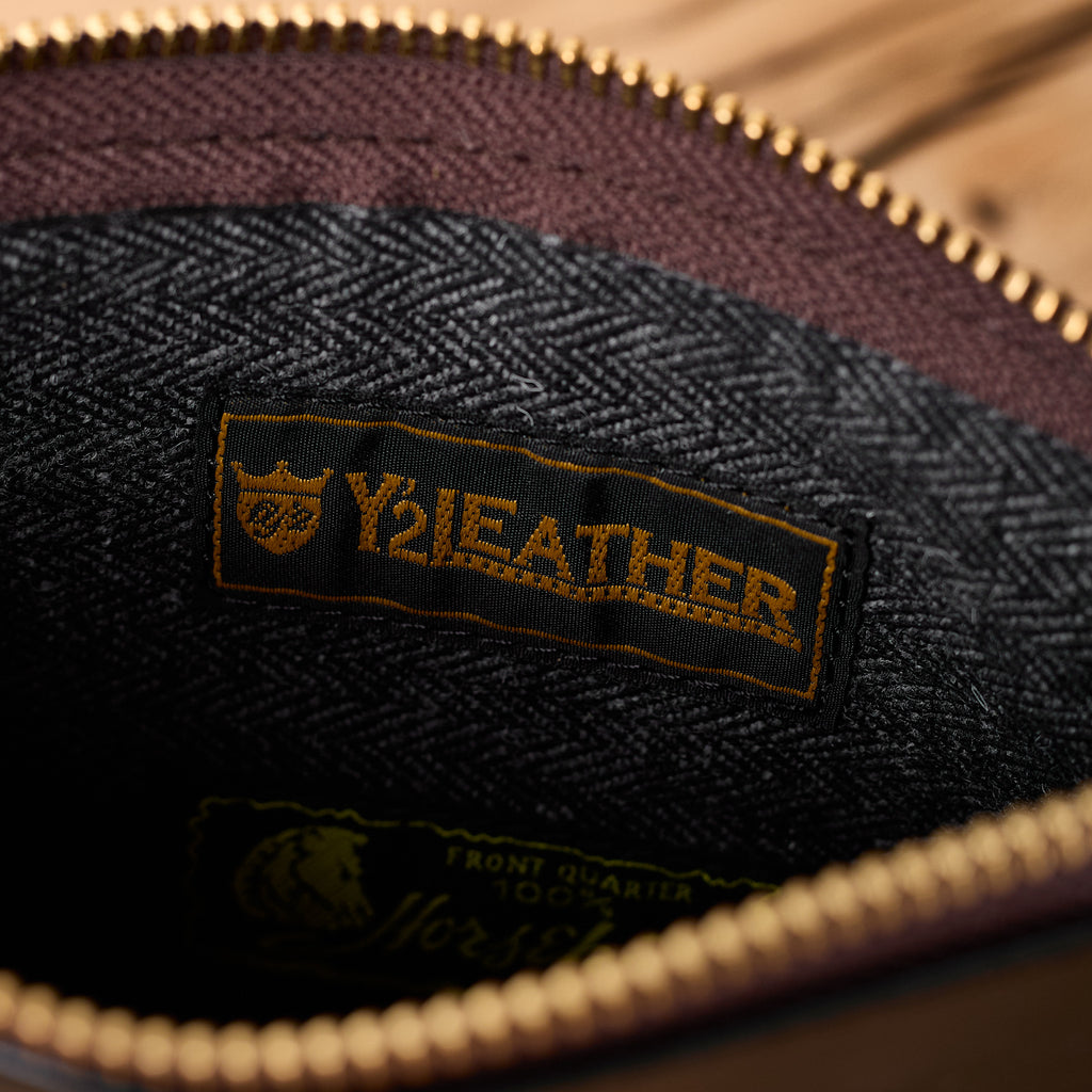 y'2 leather | horse hide leather poach small - black - Bild 4