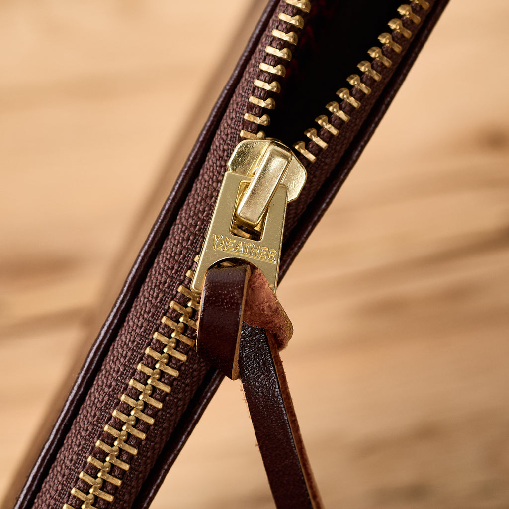 y'2 leather | horse hide leather poach small - brown - Bild 3