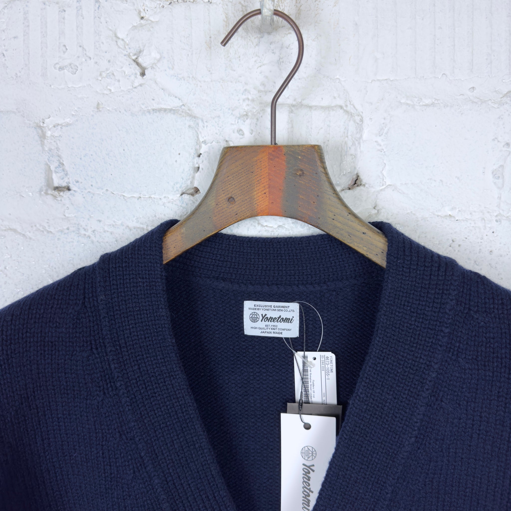 yonetomi | soft lambswool cardigan - navy – stuf|f-official