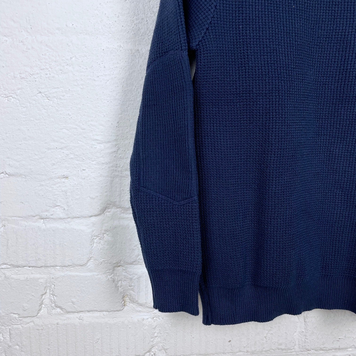 acv-kn01 padded waffle cotton knit ink blue | addict clothes