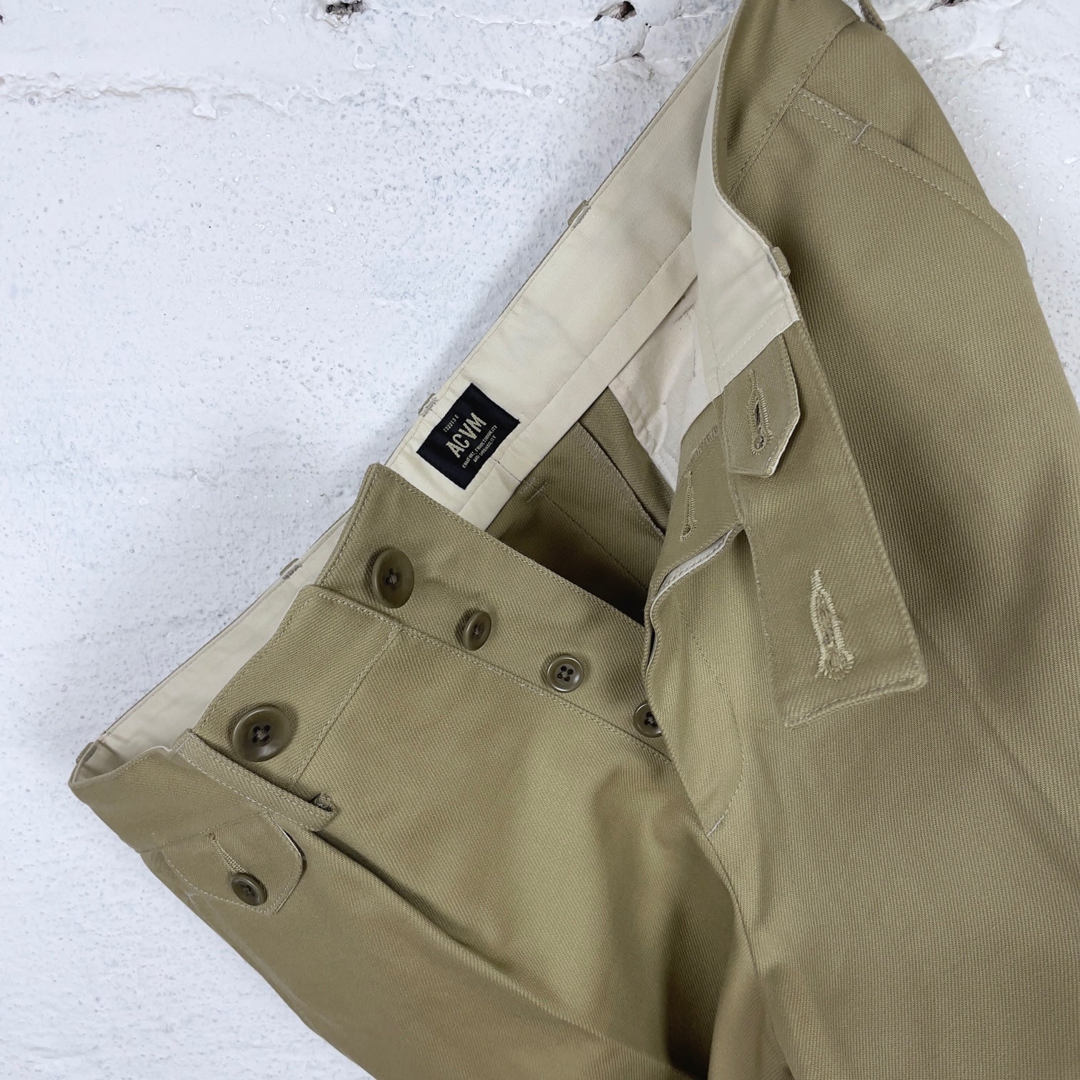 addict clothes | acv-tr02kt single-pleated katsuragi cotton army