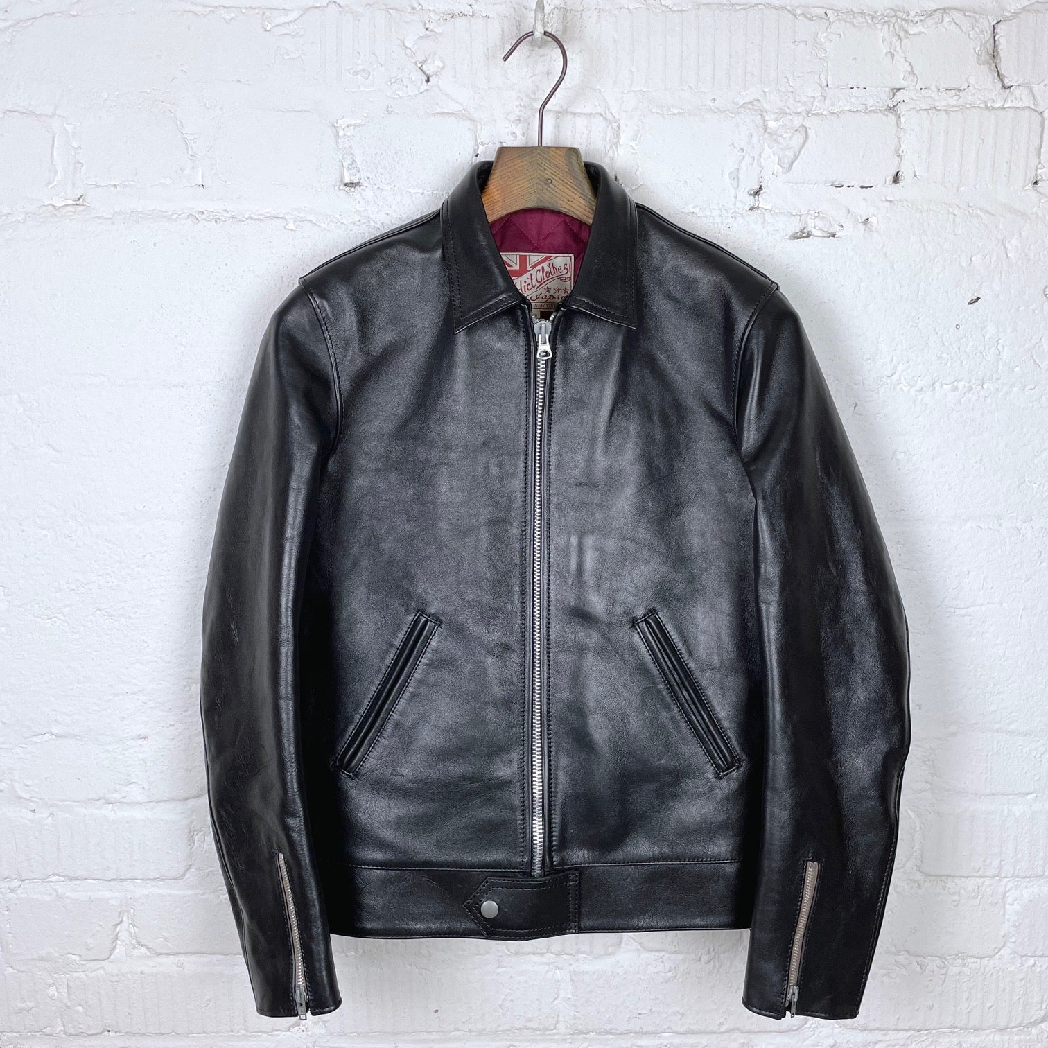 addict clothes | ad-01 horse-hide center-zip jacket addict clothes | ad-01 horse-hide center-zip jacket