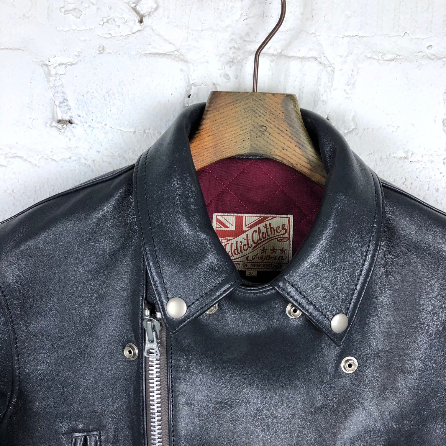 ad-02l double riders jacket (sheep) dark navy | addict clothes