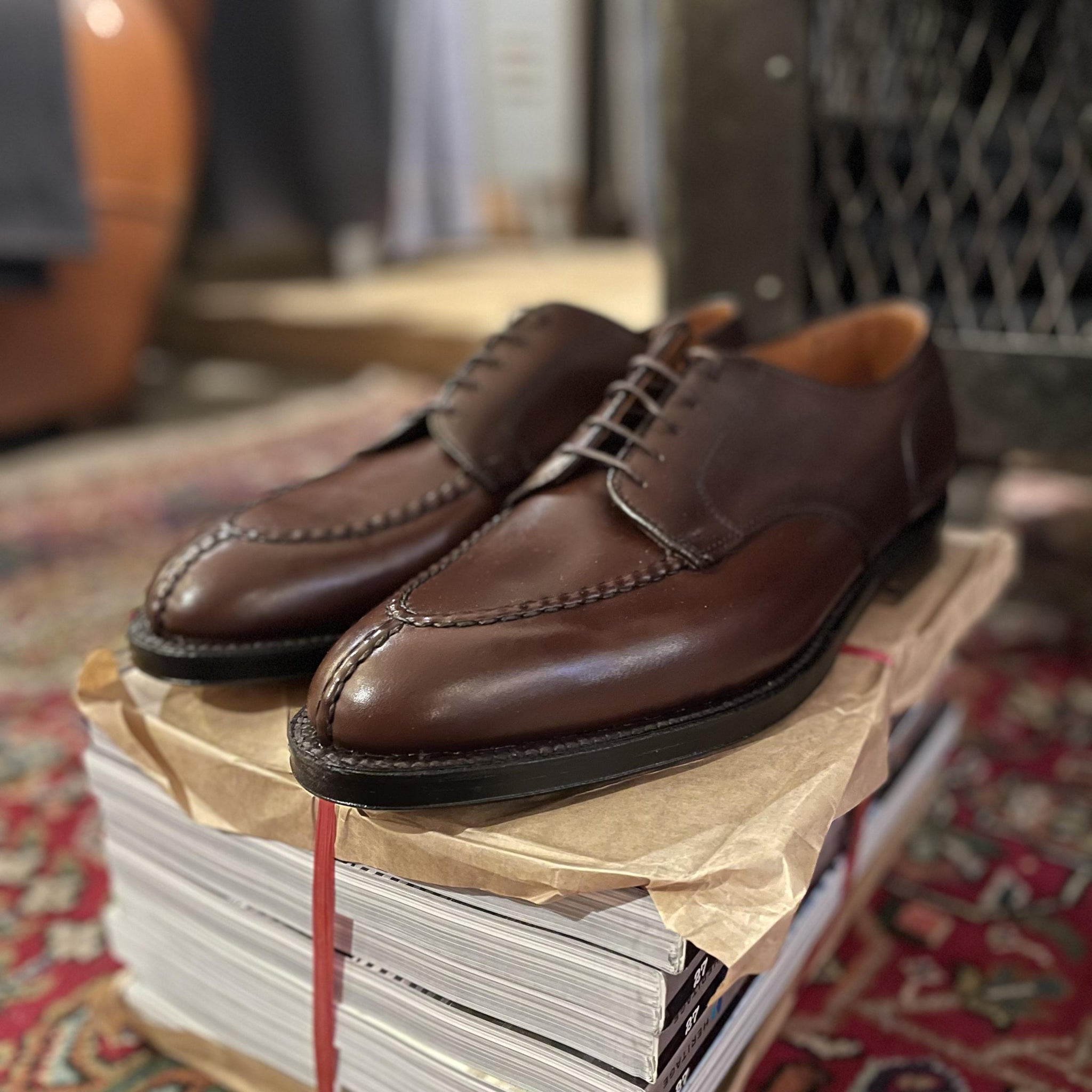 968 norwegian split toe blucher brown alden made in usa – stuf