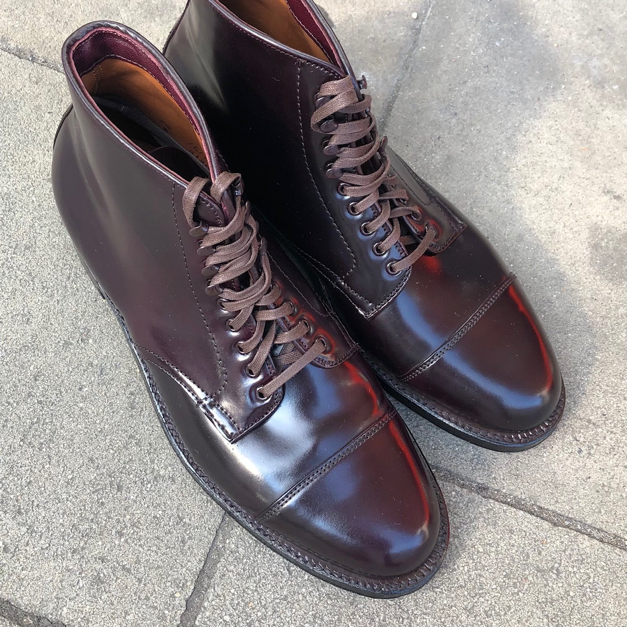 alden x stuf|f m1803h color shell cordovan cap toe boot