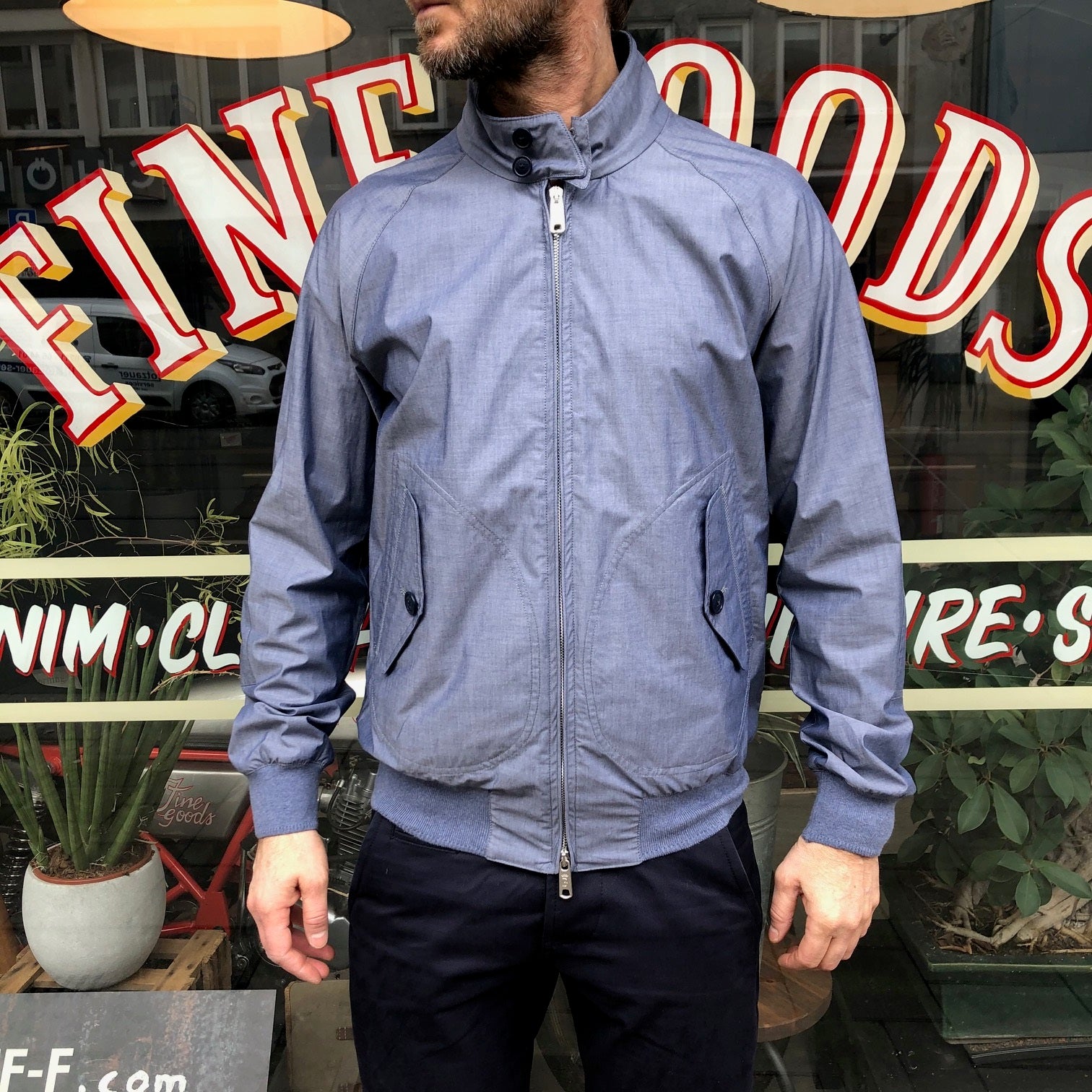 g9 af shirt fabric classic harrington jacket chambray baracuta