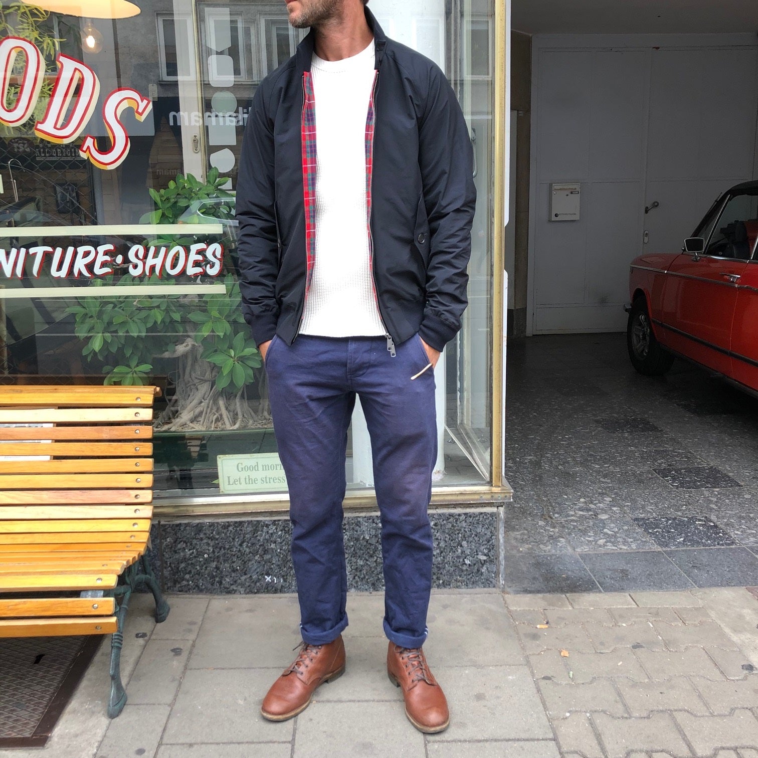 baracuta g9 classic harrington jacket dark navy