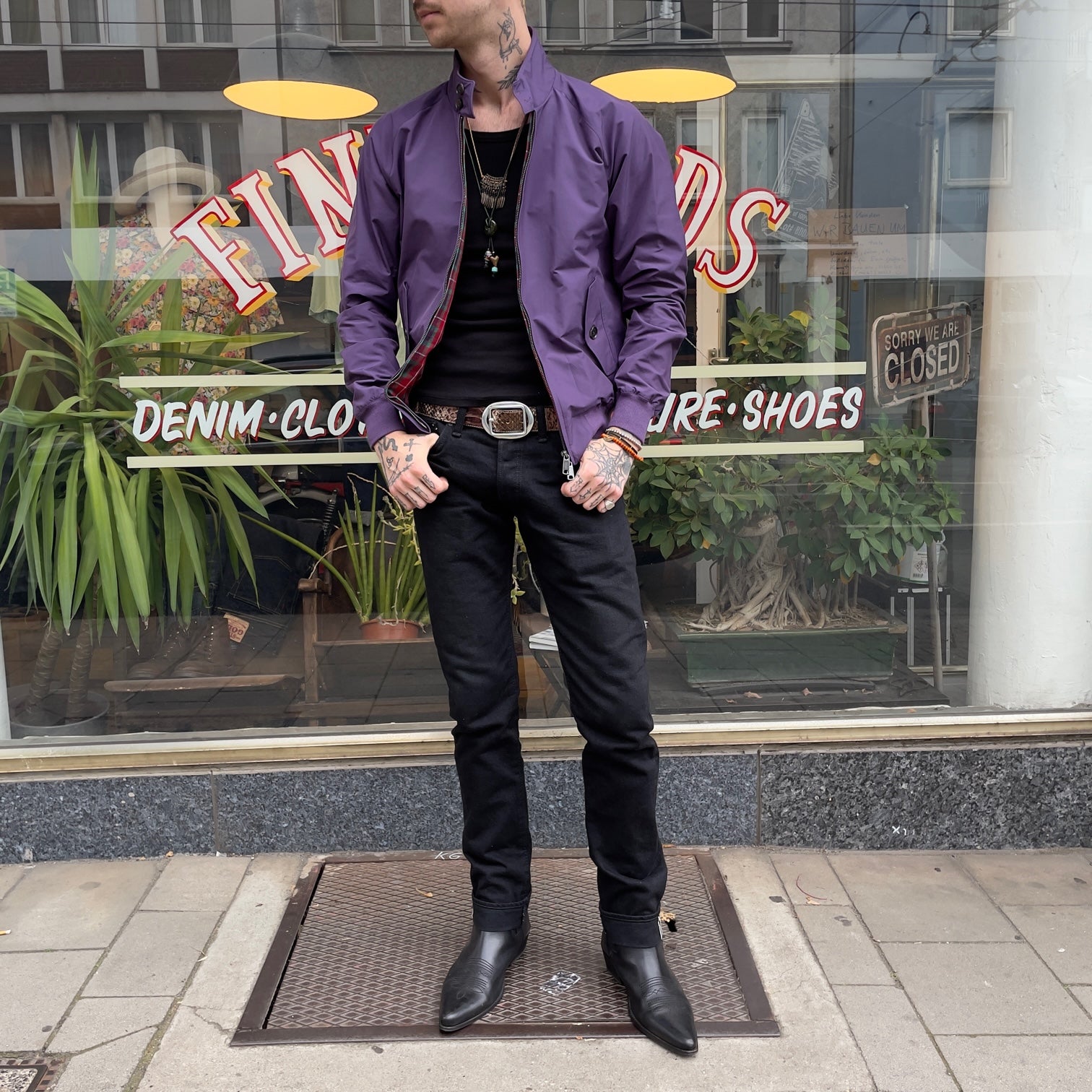 baracuta g9 classic harrington jacket purple plum