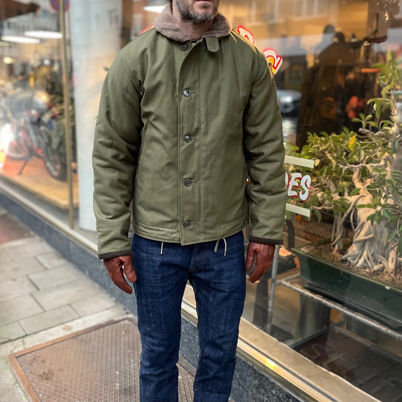 buzz rickson's | br15338 type n-1 olive “cotton sateen version