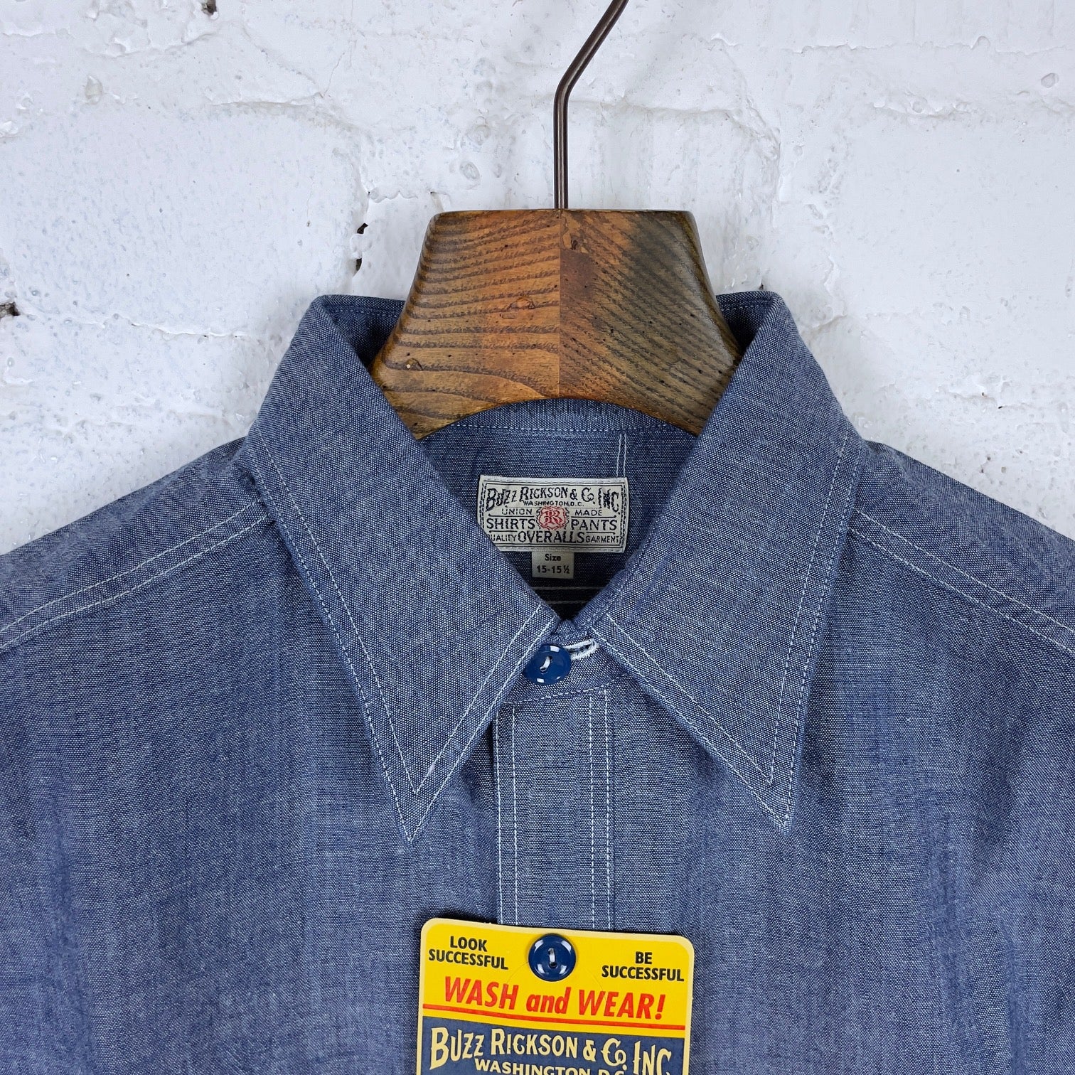 buzz rickson's | br25995 usn chambray work shirt - indigo