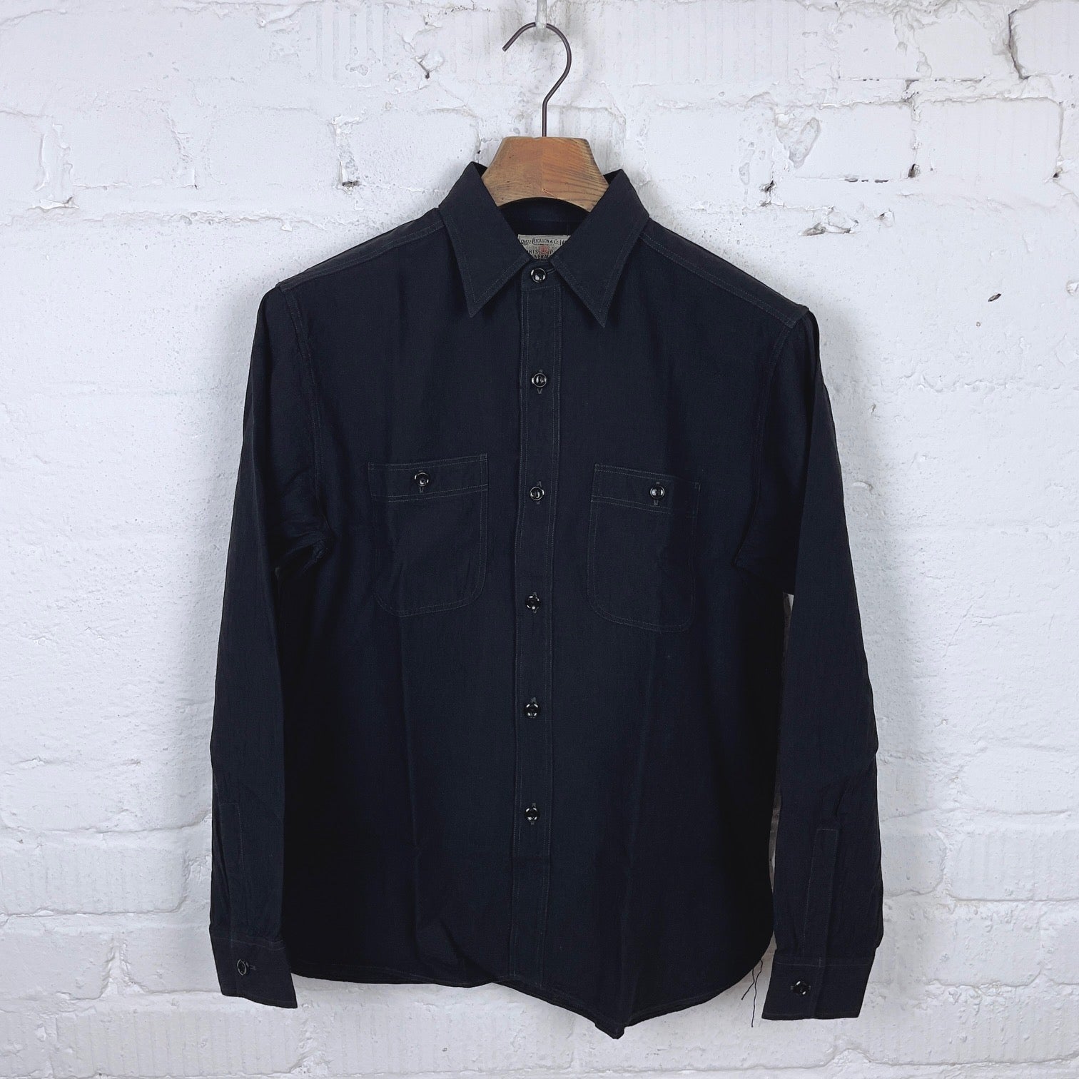 buzz rickson's | br29143 william gibson chambray work shirt black ...