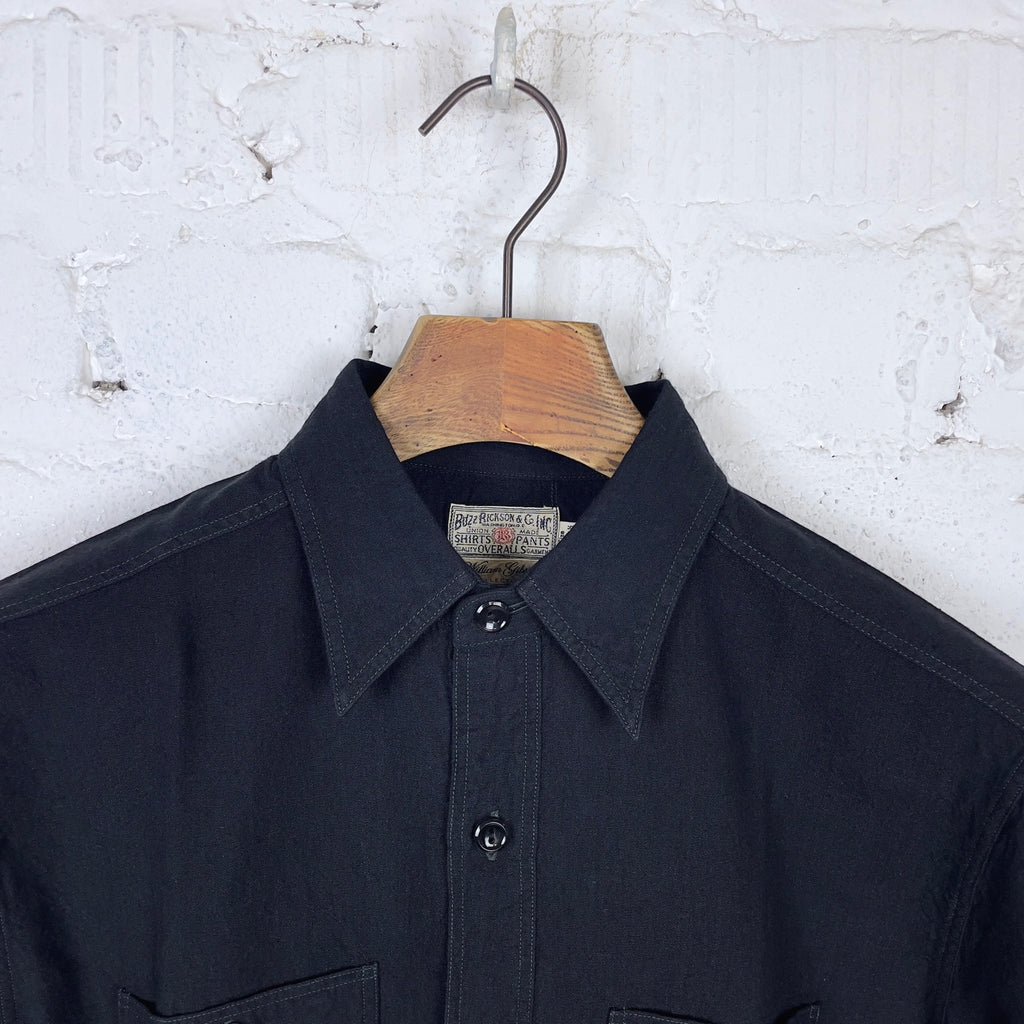 buzz rickson's | br29143 william gibson chambray work shirt black ...