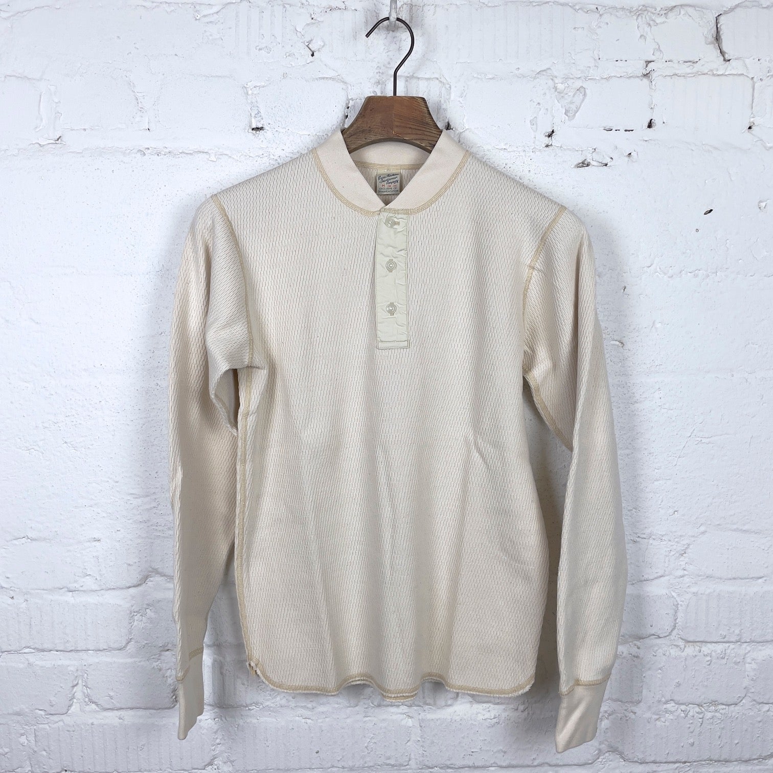 buzz rickson's l-s thermal henley natural