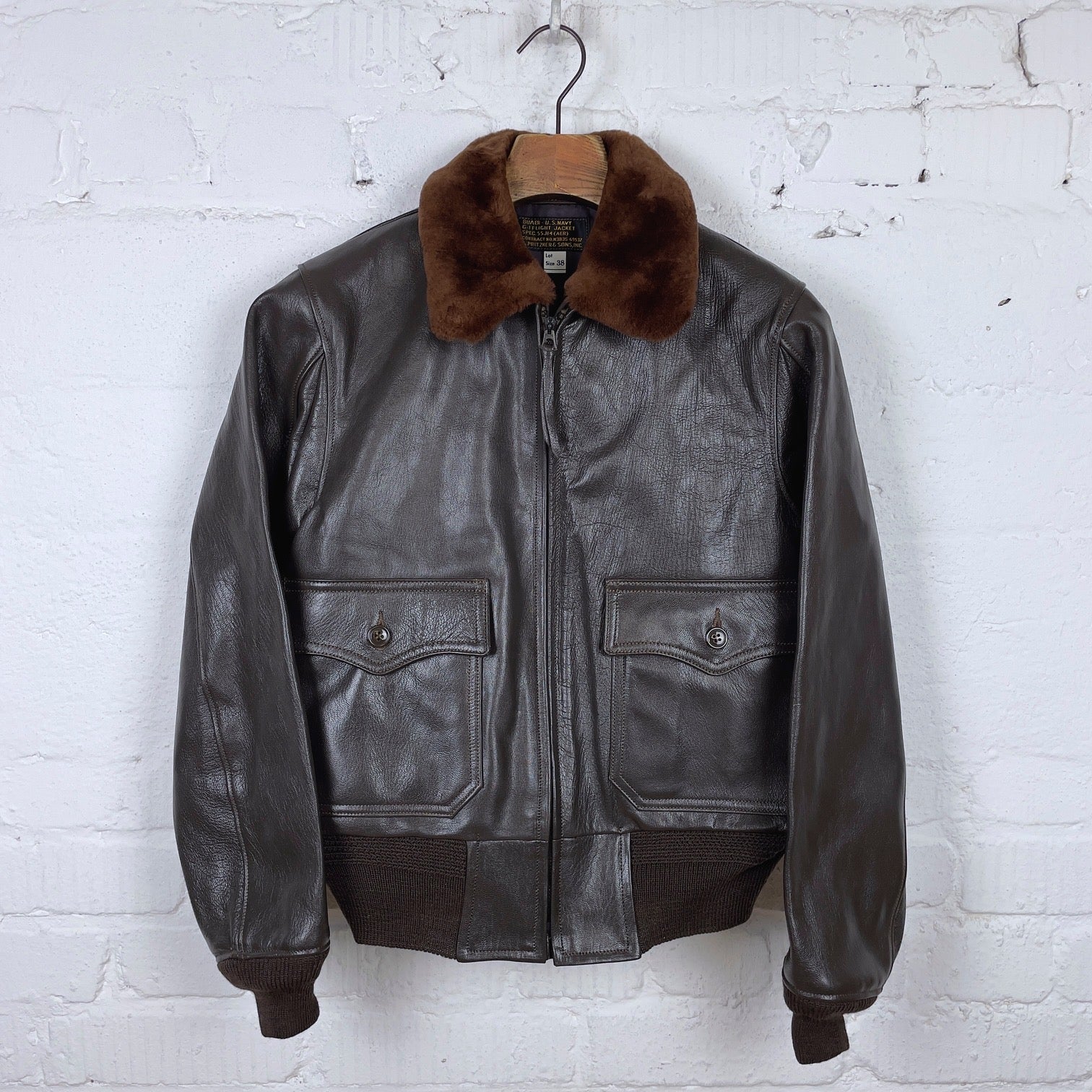 buzz rickson's | type g-1 spec 55j-14 a.pritzker brown – stuf|f