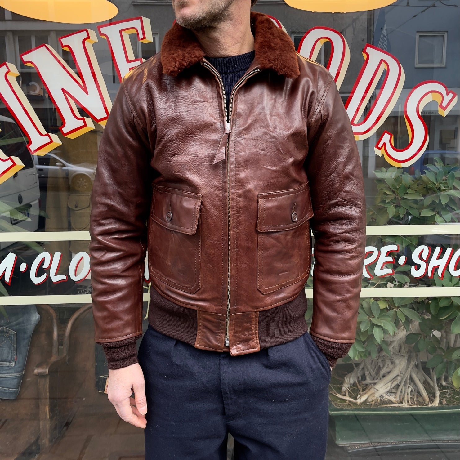 Flight Jacket Eastman Leather Jackets Elmc G-1 Us Navy Horsehide