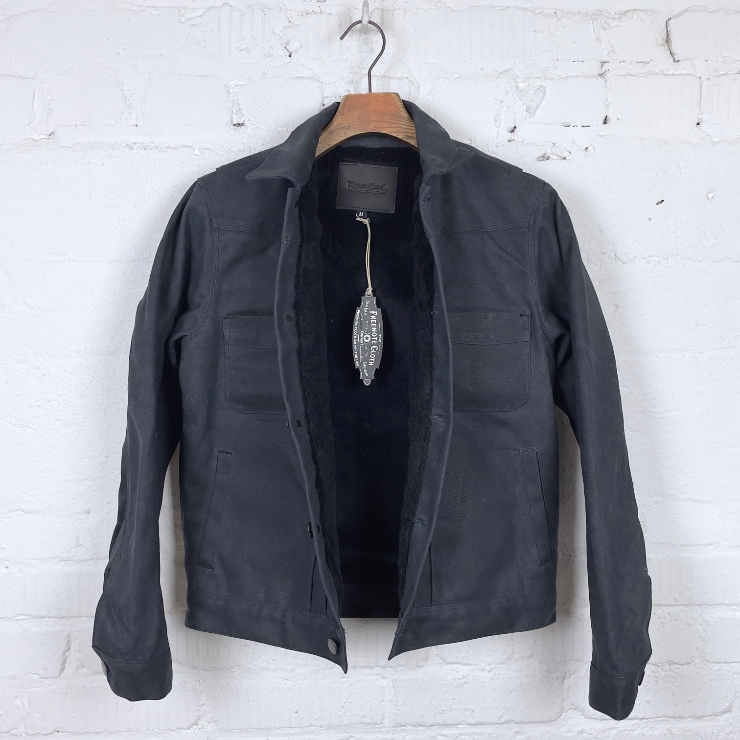 freenote cloth | riders jacket heavy waxed canvas black alpaca – stuf|f ...