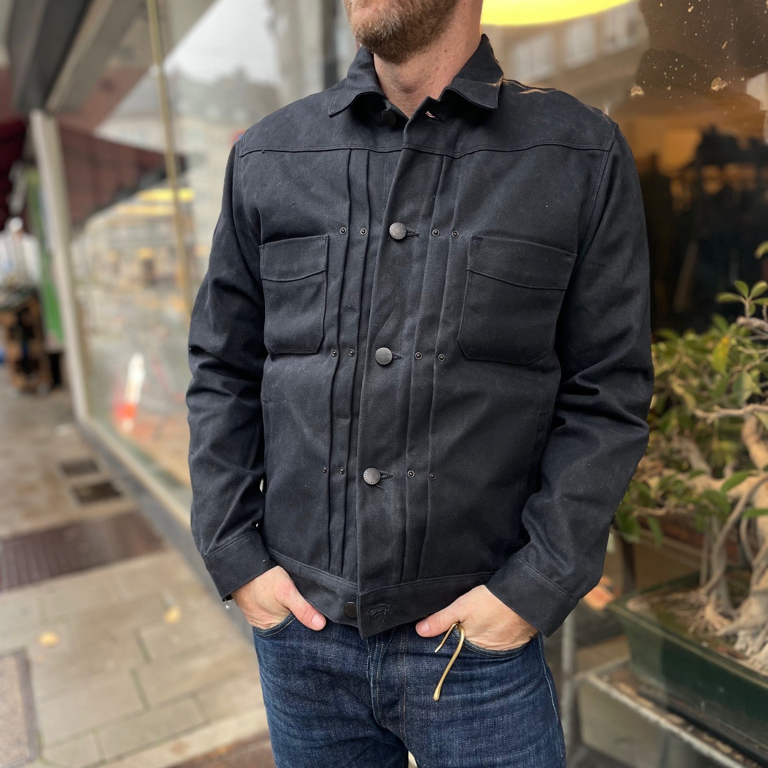 freenote cloth | riders jacket heavy waxed canvas black alpaca – stuf|f ...