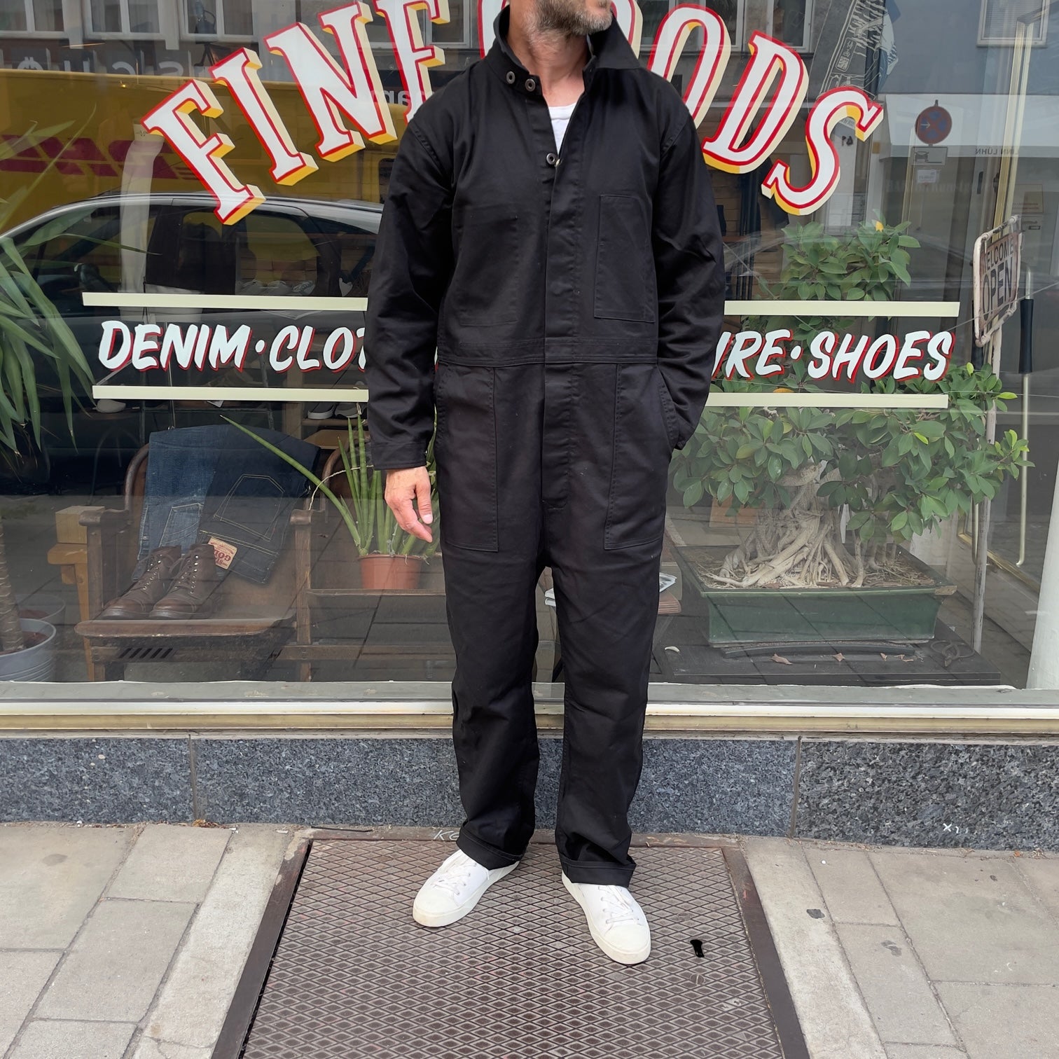 1132-2 old serge engineer overalls black | fullcount | made