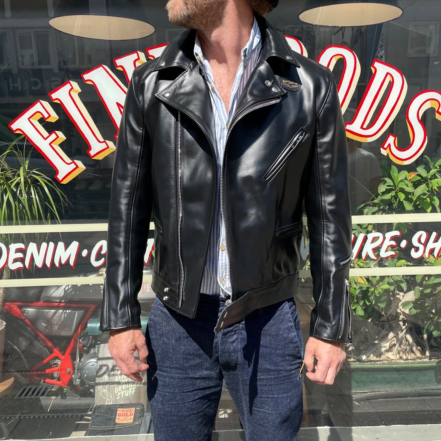 lewis leathers x stuf|f 441 black horsehide