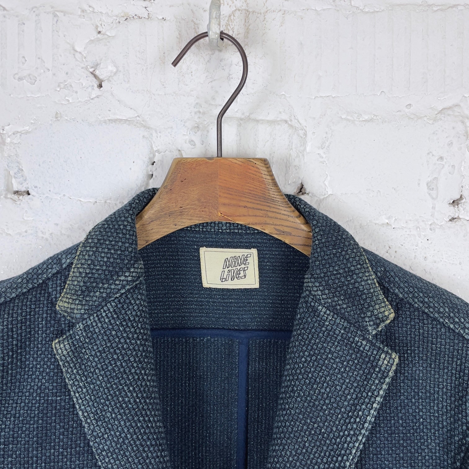 nine lives indigo sashiko duster coat - Main Image