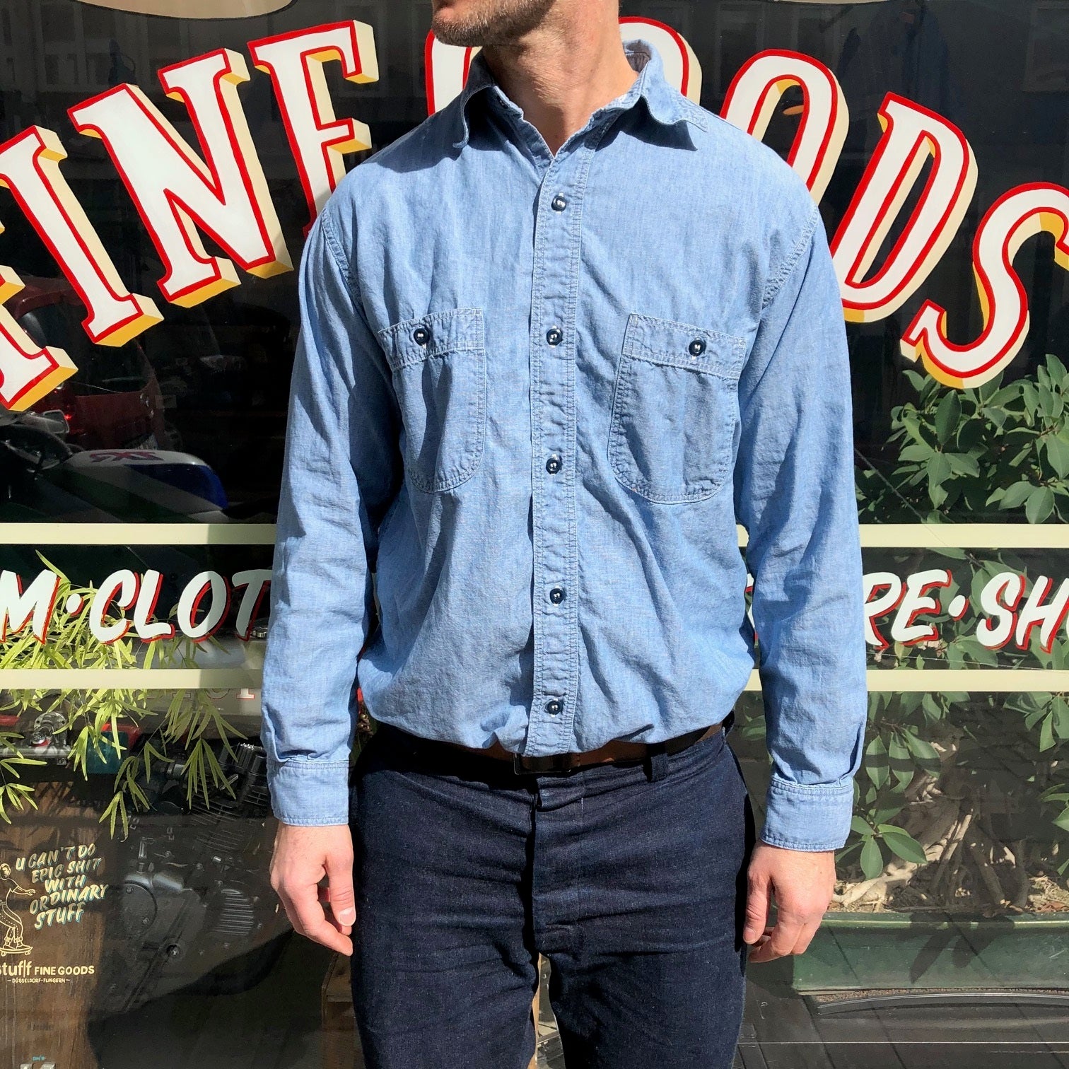 chambray work shirt vintage fit | orslow | made in japan – stuf|f