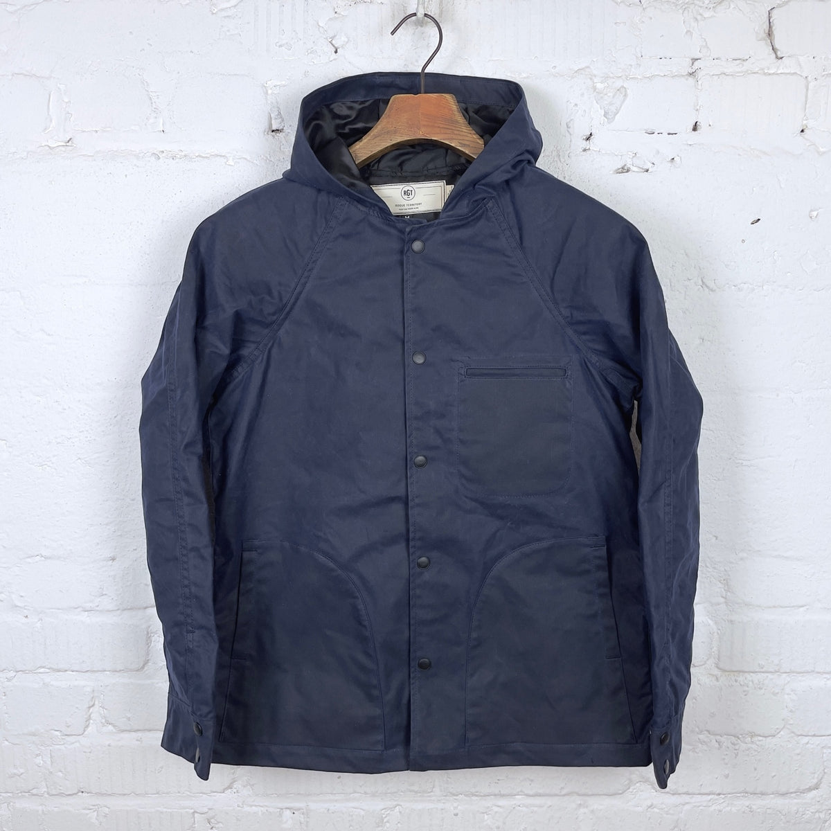 hooded ridgeline jacket waxed navy | rogue territory | made in usa ...