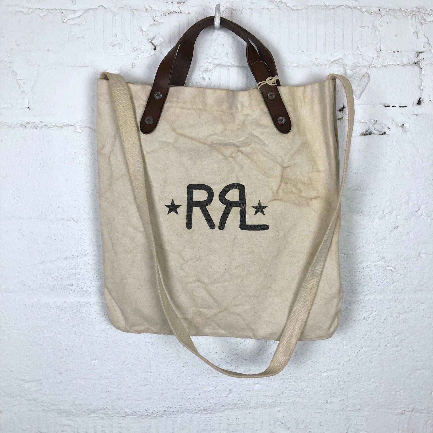 rrl canvas logo market tote