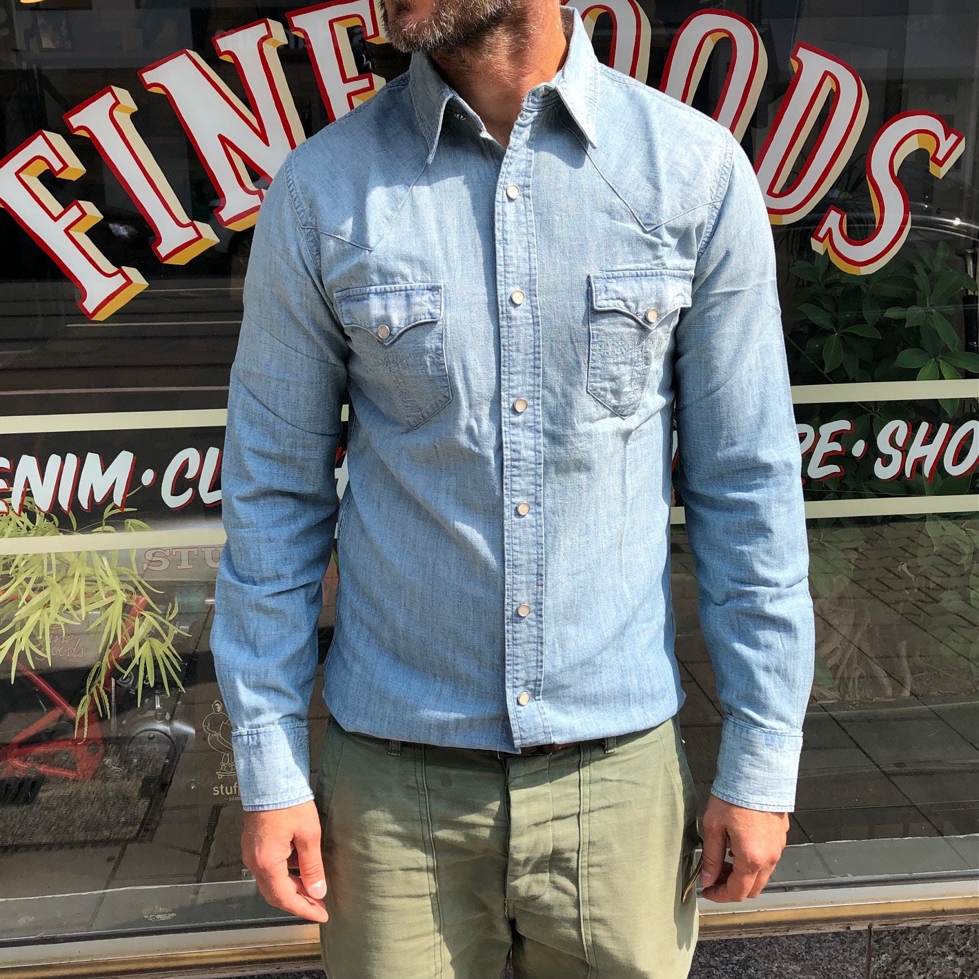 Slim Fit Western Jean Shirt Rrl Slim Fit Western Shirt Chambray