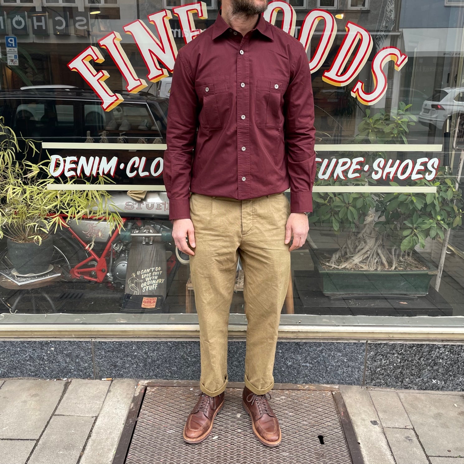 atlas shirt burgundy | soundman | made in japan stuf|f-official atlas shirt burgundy | soundman | made in japan stuf|f-official