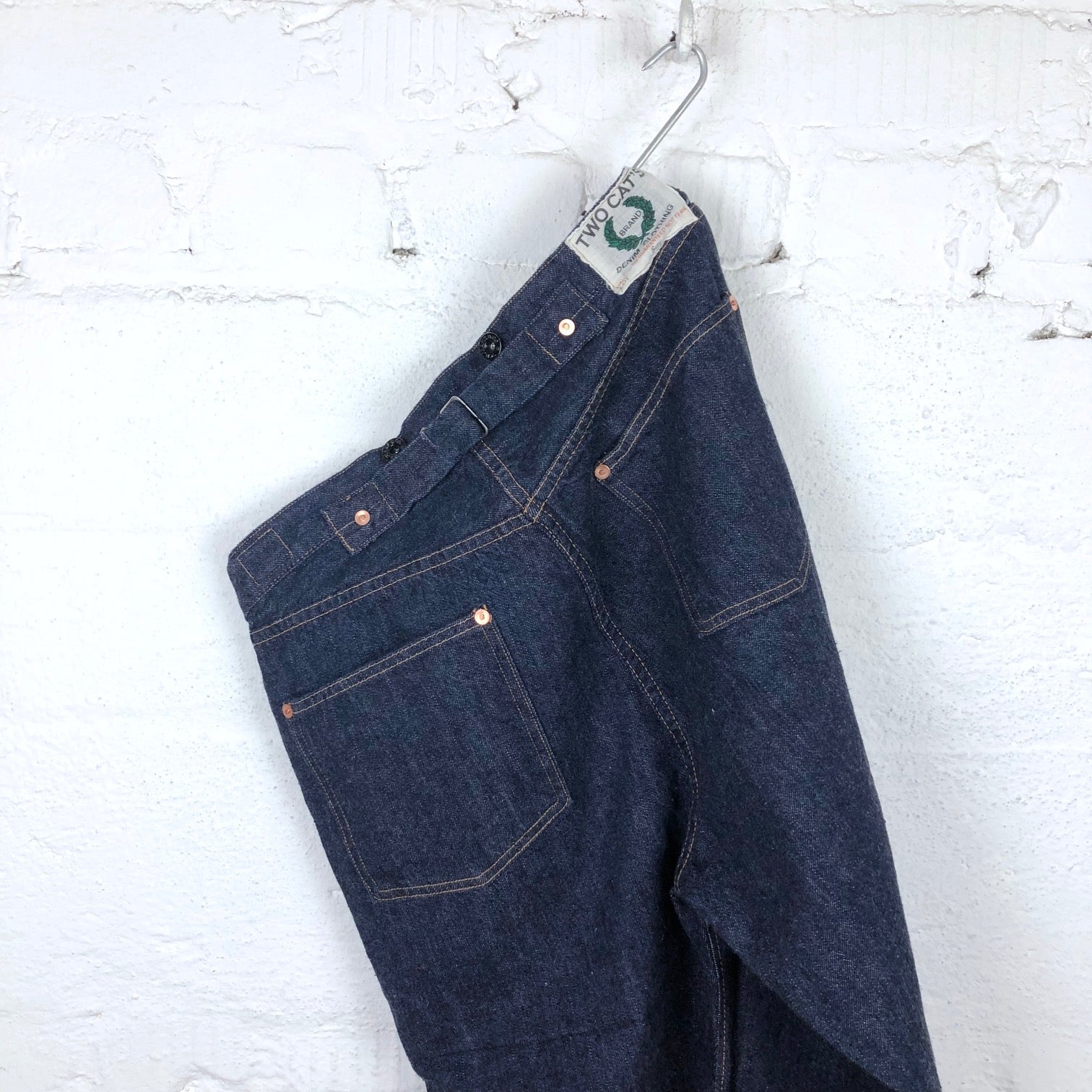 two cats waist overall natural indigo | tcb | made in japan – stuf