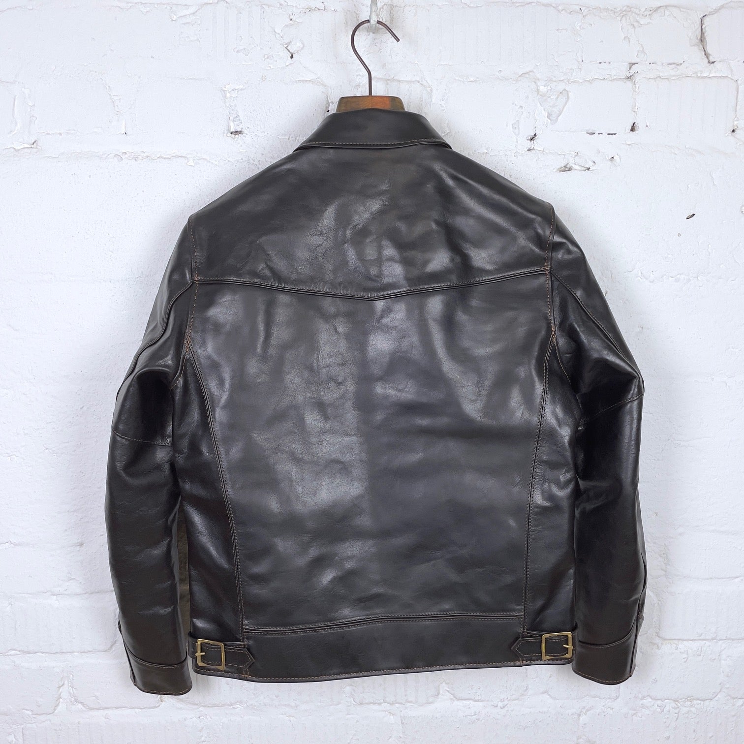 the flat head | fn-lj-hs001 horsehide single rider's jacket - black ...