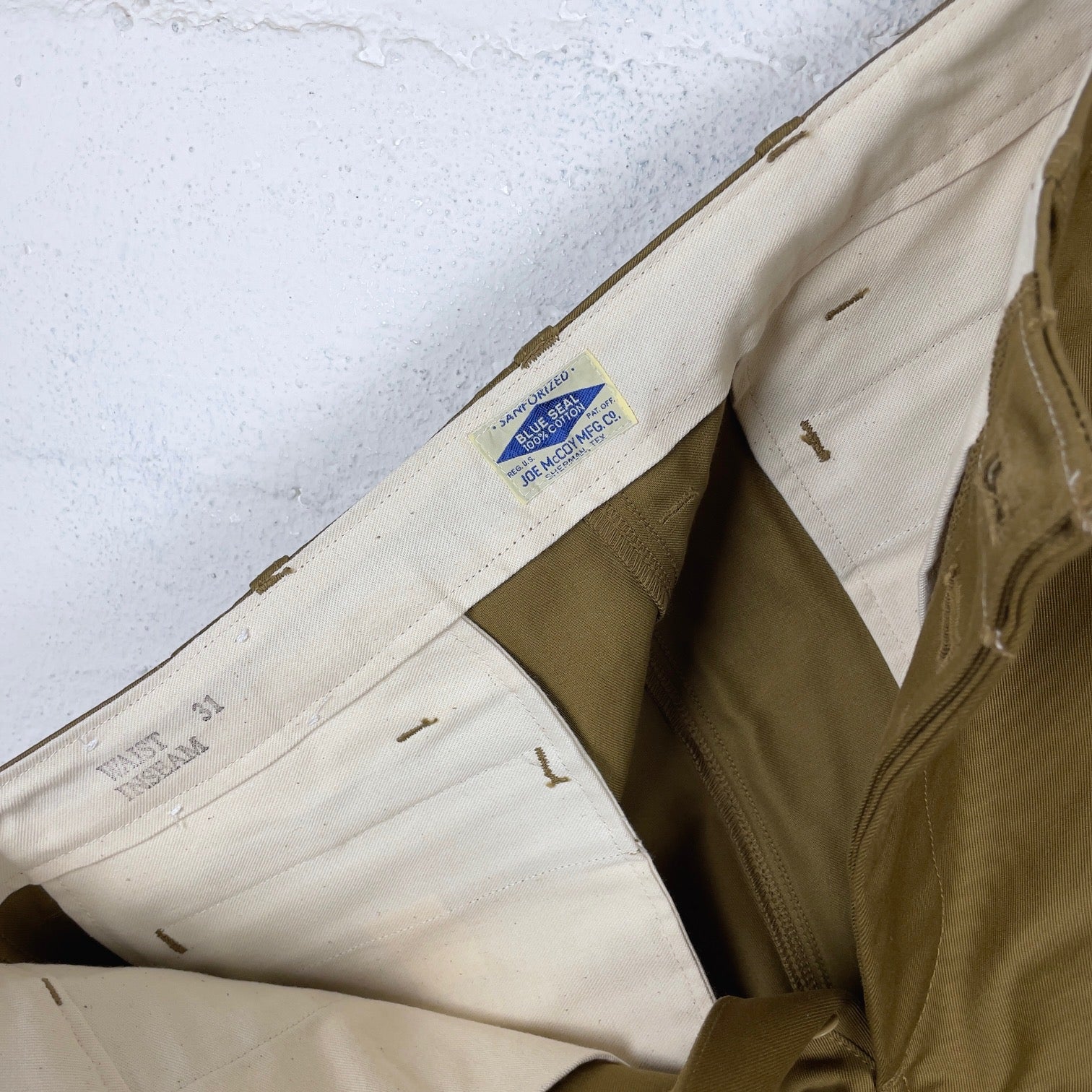the real mccoy's | joe mccoy blue seal chino trousers - khaki